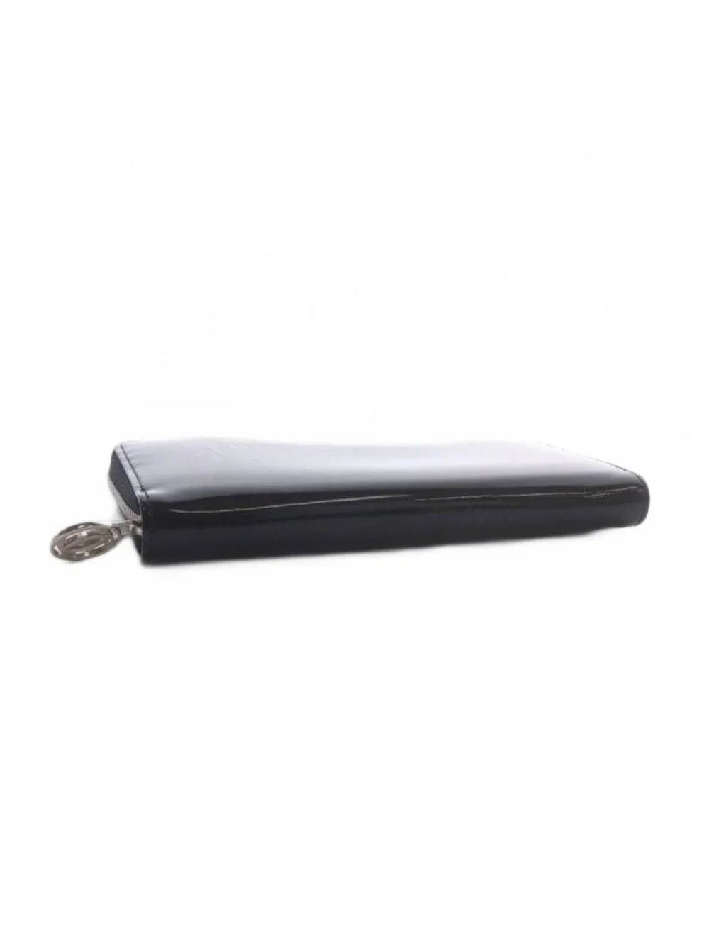 Cartier Happy Birthday Wallet Zip Around Coin Purse Bill Black Leather Logo